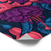 Fuchsien in blau und lila poster (Ecke)