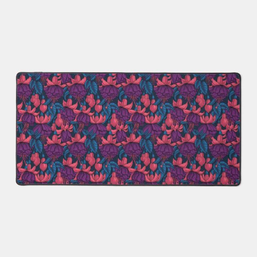 Fuchsien in blau und lila schreibtischunterlage (Vorderseite)