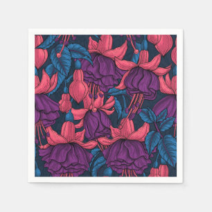 Fuchsien in blau und lila serviette