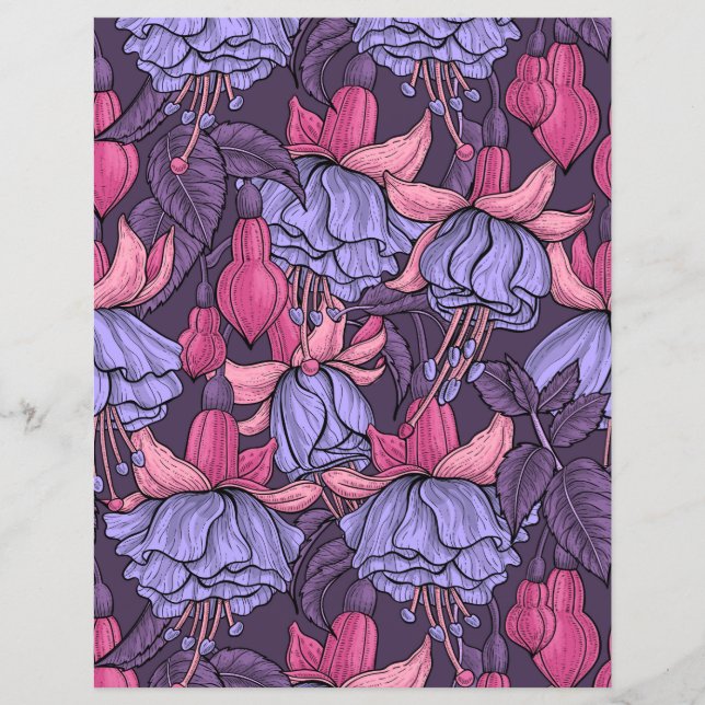 Fuchsien in Rosa und Violett (Vorderseite)