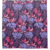 Fuchsien in Rosa und Violett Duschvorhang (Vorderseite)