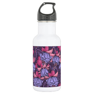 Fuchsien in Rosa und Violett Edelstahlflasche