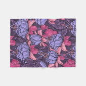 Fuchsien in Rosa und Violett Fleecedecke (Vorderseite (Horizontal))