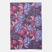 Fuchsien in Rosa und Violett Geschirrtuch (Vertikal)