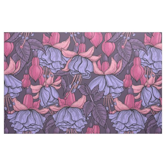 Fuchsien in Rosa und Violett Stoff (Fat Quarter (45,7 x 55,9 cm))