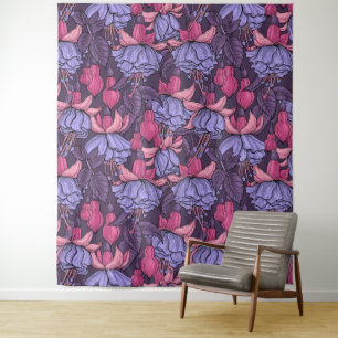 Fuchsien in Rosa und Violett Wandteppich