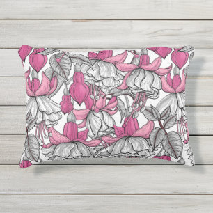Fuchsien in Weiß und Pink Kissen Für Draußen