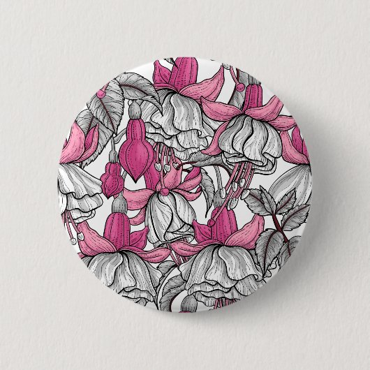 Fuchsien in weiß und rosa button (Vorderseite)