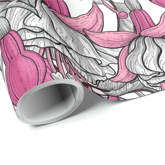 Fuchsien in weiß und rosa geschenkpapier (Rolleneckpunkt)