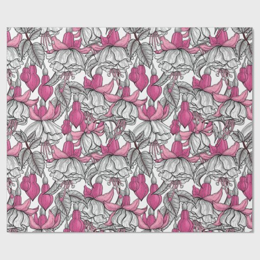 Fuchsien in weiß und rosa geschenkpapier (Flach)