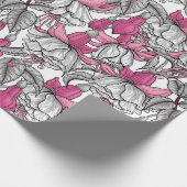 Fuchsien in weiß und rosa geschenkpapier (Ecke)