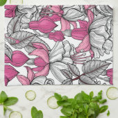 Fuchsien in weiß und rosa geschirrtuch (Gefaltet)