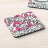 Fuchsien in weiß und rosa getränkeuntersetzer (Linke Seite)