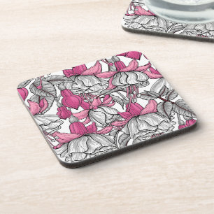 Fuchsien in weiß und rosa getränkeuntersetzer