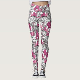 Fuchsien in weiß und rosa leggings