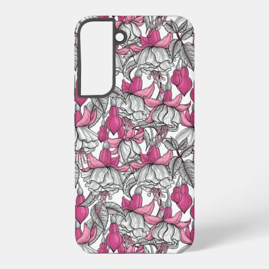Fuchsien in weiß und rosa samsung galaxy hülle (Rückseite)