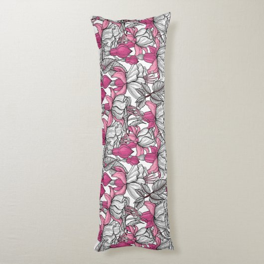 Fuchsien in weiß und rosa seitenschläferkissen (Rückseite (Vertikal))