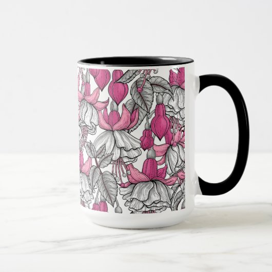 Fuchsien in weiß und rosa tasse (Rechts)