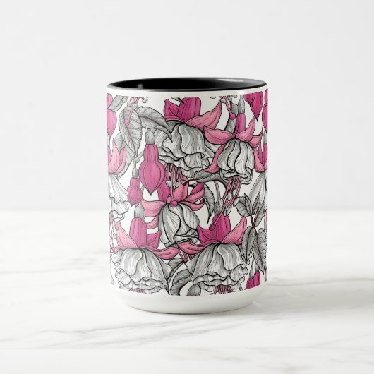 Fuchsien in weiß und rosa tasse (Zentrum)