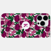 Fuchsien-Monogramm Case-Mate iPhone Hülle (Rückseite (Horizontal))