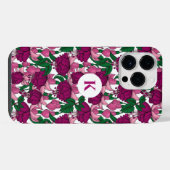 Fuchsien-Monogramm iPhone Hülle (Rückseite (Horizontal))