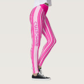 Fuchsien & Rosa gestreifte Leggings mit individuel (Rechts)