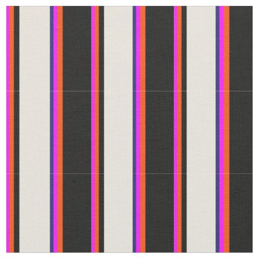 Fuchsien, Rot, Schwarz, Beige und Midnight Blue Li Stoff (Nahaufnahme)
