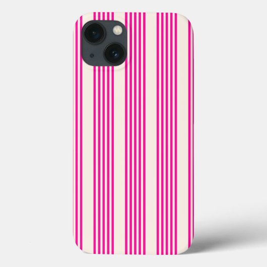Fuchsien und Beige mit fünf Streifen Case-Mate iPhone Hülle (Rückseite)