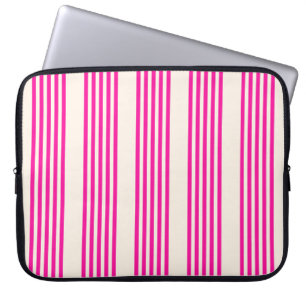 Fuchsien und Beige mit fünf Streifen Laptopschutzhülle