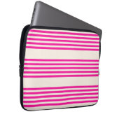 Fuchsien und Beige mit fünf Streifen Laptopschutzhülle (Vorne Rechts)