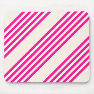 Fuchsien und Beige mit fünf Streifen Mousepad