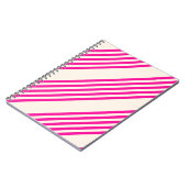 Fuchsien und Beige mit fünf Streifen Notizblock (Linke Seite)