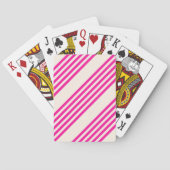 Fuchsien und Beige mit fünf Streifen Spielkarten (Rückseite)