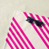Fuchsien und Beige mit fünf Streifen Strandtuch (Beispiel)