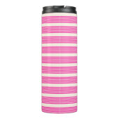 Fuchsien und Beige mit fünf Streifen Thermosbecher (Rückseite)