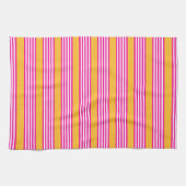 Fuchsien und gelbe fünf Streifen Muster Geschirrtuch (Horizontal)