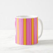 Fuchsien und gelbe fünf Streifen Muster Kaffeetasse (VorderseiteRechts)