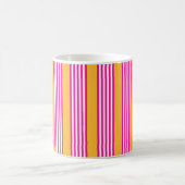 Fuchsien und gelbe fünf Streifen Muster Kaffeetasse (Mittel)