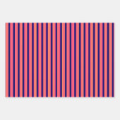 Fuchsien und gelbe Streifen mit Marineblau Geschenkpapier Set (Vorderseite 3)