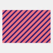 Fuchsien und gelbe Streifen mit Marineblau Geschenkpapier Set (Vorderseite 2)