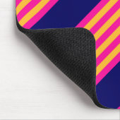 Fuchsien und gelbe Streifen mit Marineblau Mousepad (Ecke)