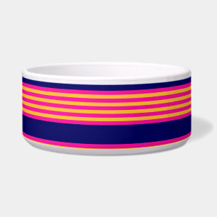 Fuchsien und gelbe Streifen mit Marineblau Napf