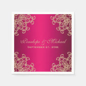 Fuchsien und Gold im indischen Stil Serviette (Vorderseite)