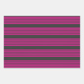 Fuchsien und Holzkohle, fünf Streifen Muster Geschenkpapier Set (Vorderseite)