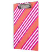Fuchsien und lebende Korallen fünf Streifen Muster Klemmbrett (Links)