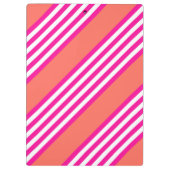 Fuchsien und lebende Korallen fünf Streifen Muster Klemmbrett (Rückseite)