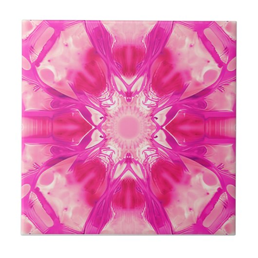 Fuchsien und pastellrosa Gefärbte Krawatte Muster Fliese (Vorderseite)