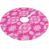 Fuchsien und pastellrosa Gefärbte Krawatte Muster Polyester Weihnachtsbaumdecke (Schrägansicht)