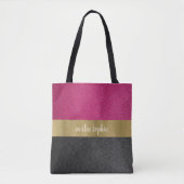 Fuchsien und Schwarz mit Gold Tasche (Vorderseite)