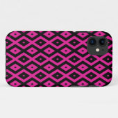 Fuchsien und schwarzer Diamant Case-Mate iPhone Hülle (Rückseite (Horizontal))